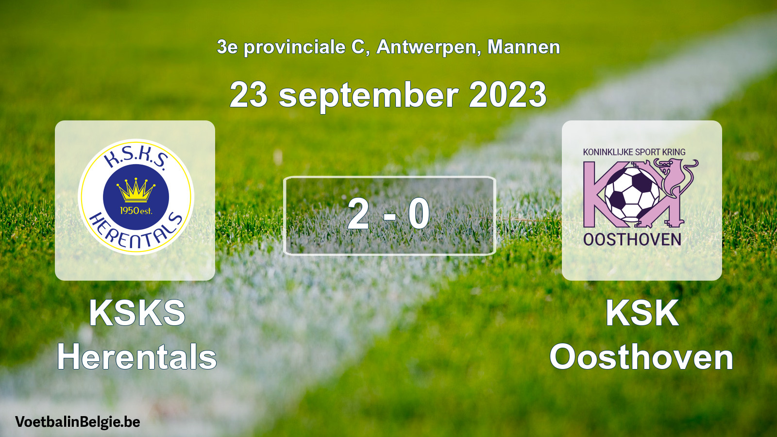 Gespeelde wedstrijd mannenvoetbal: KSKS Herentals - KSK Oosthoven 2 - 0 (23 september 2023)