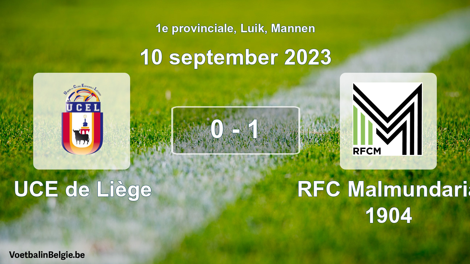 Gespeelde wedstrijd mannenvoetbal: UCE de Liège - RFC Malmundaria 1904 0 - 1 (10 september 2023)