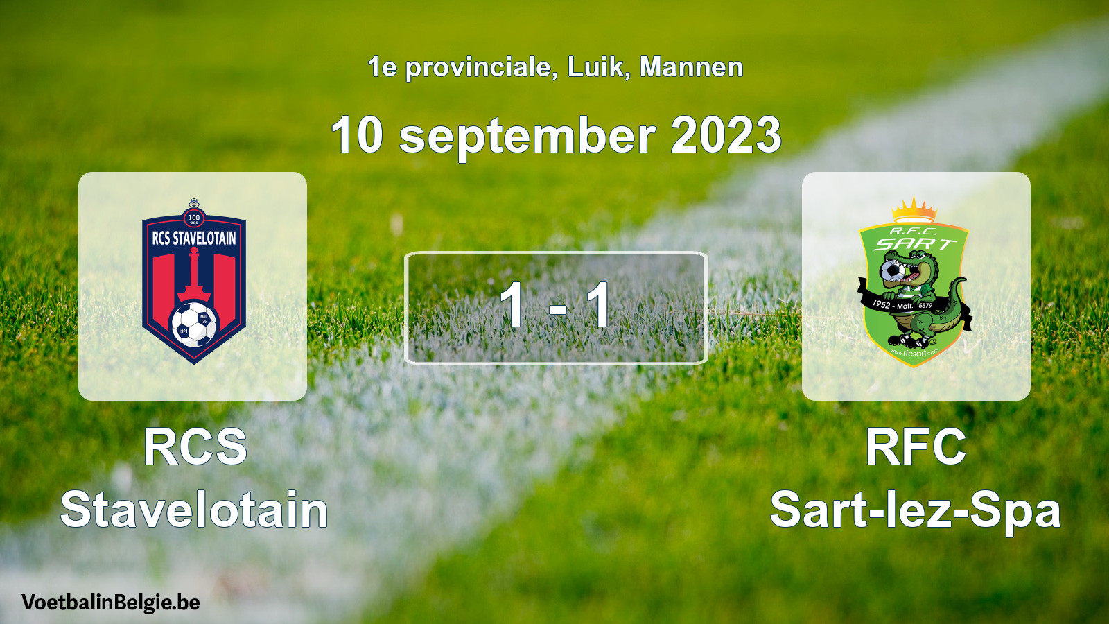 Gespeelde wedstrijd mannenvoetbal: RCS Stavelotain - RFC Sart-lez-Spa 1 - 1 (10 september 2023)
