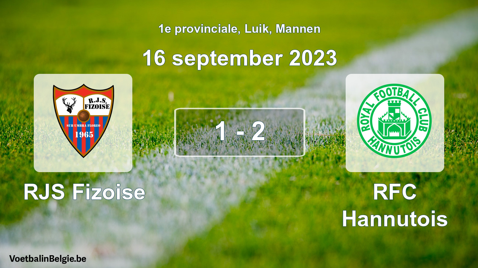 Gespeelde wedstrijd mannenvoetbal: RJS Fizoise - RFC Hannutois 1 - 2 (16 september 2023)