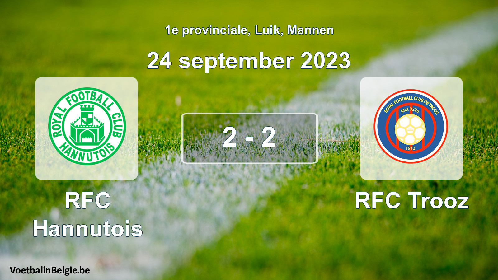 Gespeelde wedstrijd mannenvoetbal: RFC Hannutois - RFC Trooz 2 - 2 (24 september 2023)