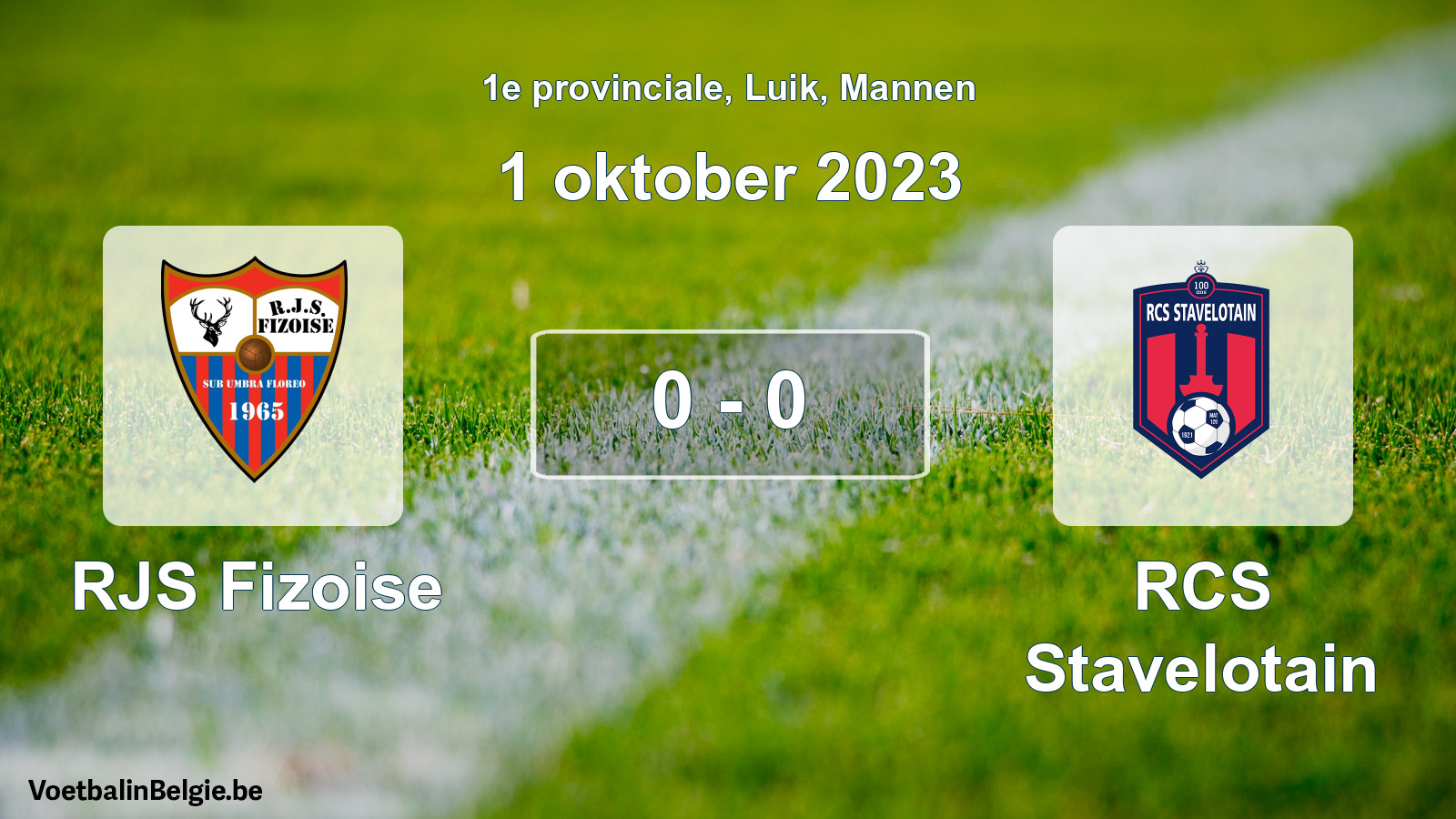Gespeelde wedstrijd mannenvoetbal: RJS Fizoise - RCS Stavelotain 0 - 0 (1 oktober 2023)