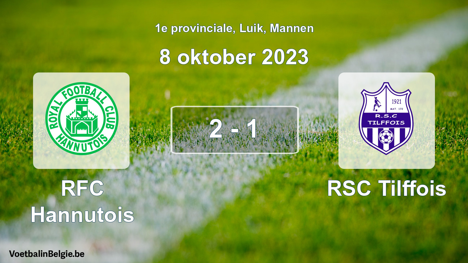 Gespeelde wedstrijd mannenvoetbal: RFC Hannutois - RSC Tilffois 2 - 1 (8 oktober 2023)