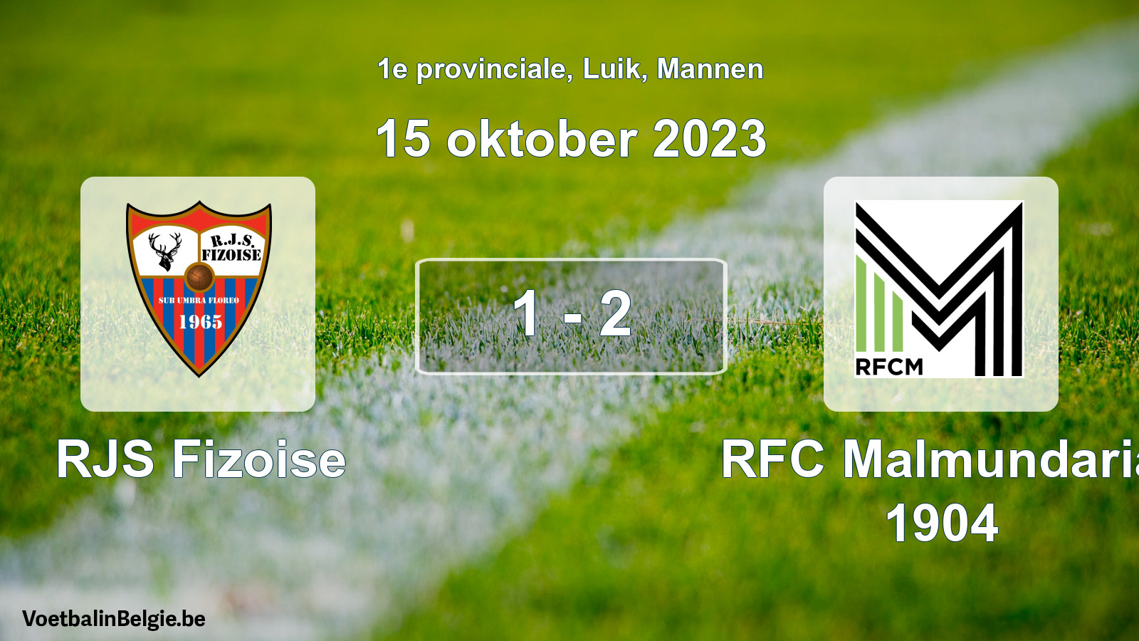 Gespeelde wedstrijd mannenvoetbal: RJS Fizoise - RFC Malmundaria 1904 1 - 2 (15 oktober 2023)