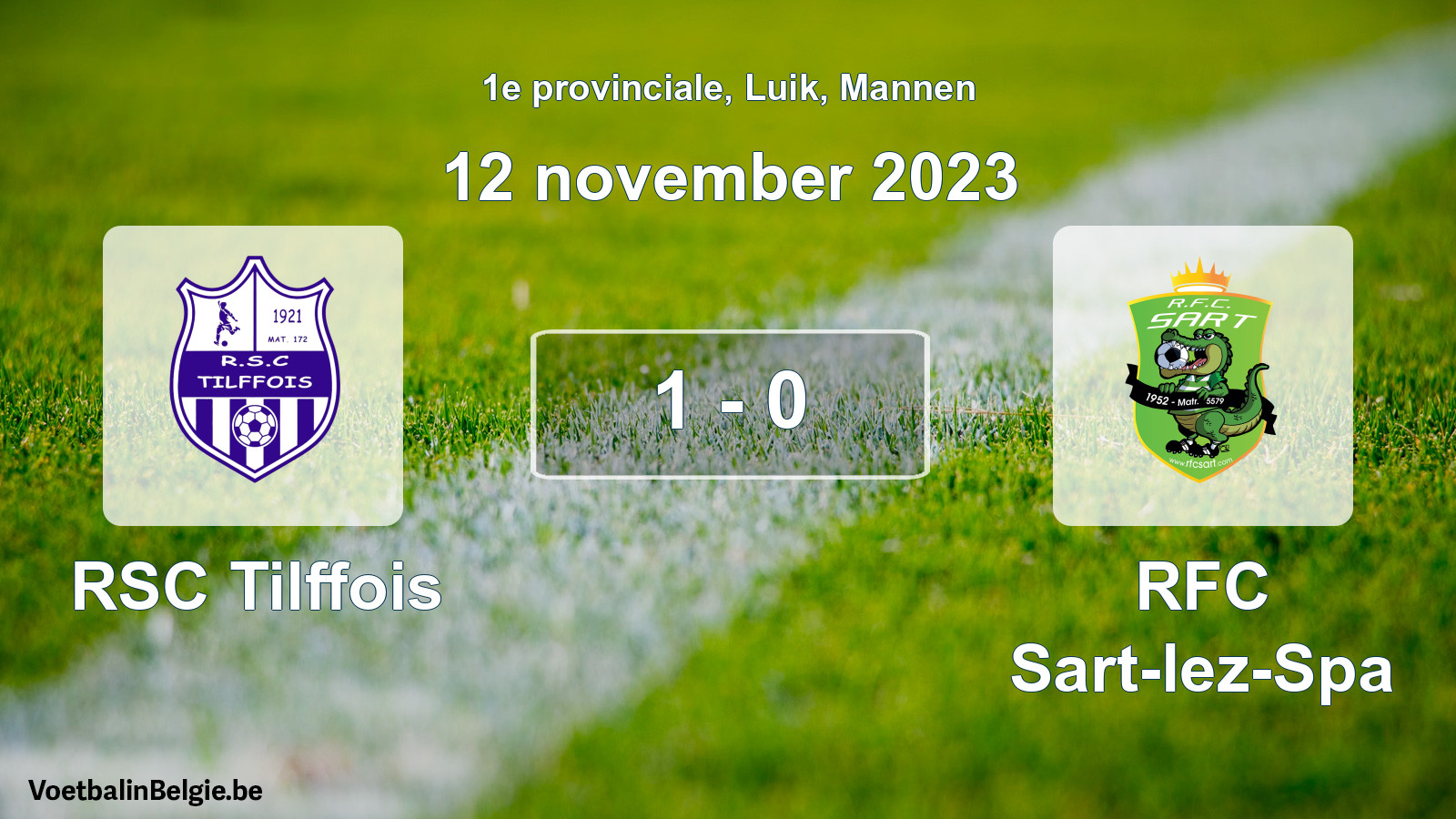 Gespeelde wedstrijd mannenvoetbal: RSC Tilffois - RFC Sart-lez-Spa 1 - 0 (12 november 2023)