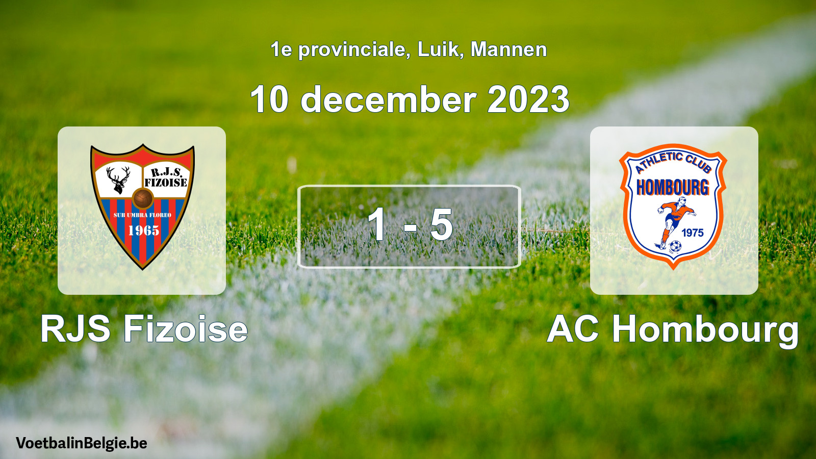Gespeelde wedstrijd mannenvoetbal: RJS Fizoise - AC Hombourg 1 - 5 (10 december 2023)