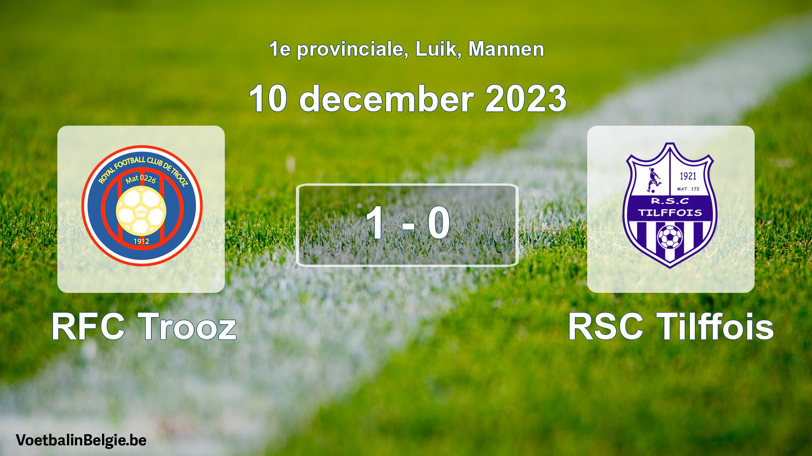 Gespeelde wedstrijd mannenvoetbal: RFC Trooz - RSC Tilffois 1 - 0 (10 december 2023)