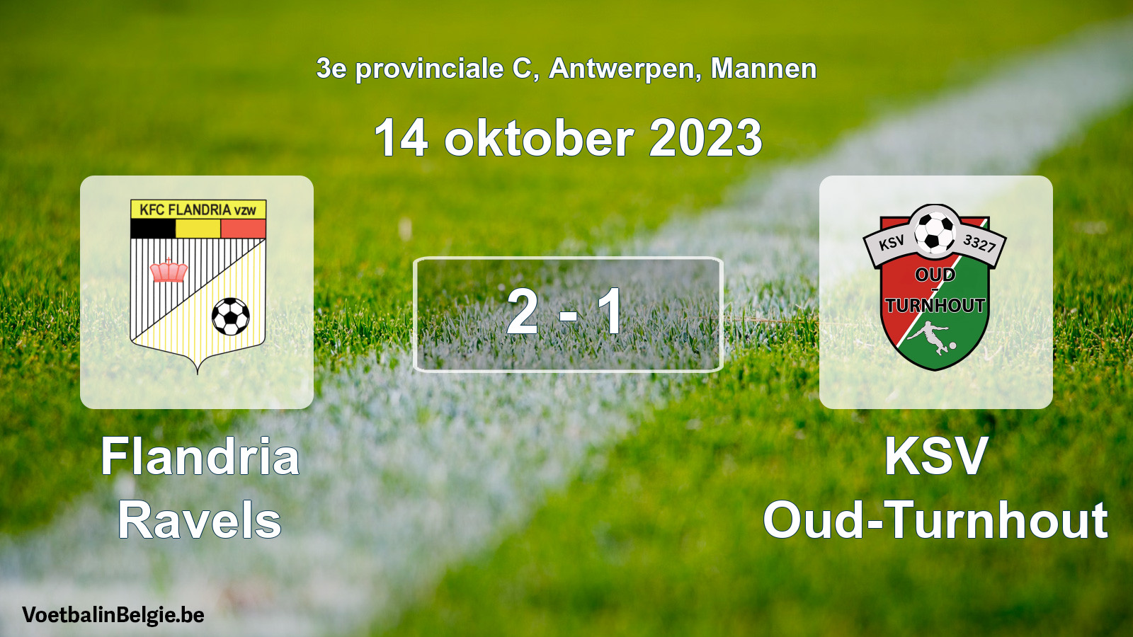 Gespeelde wedstrijd mannenvoetbal: Flandria Ravels - KSV Oud-Turnhout 2 - 1 (14 oktober 2023)