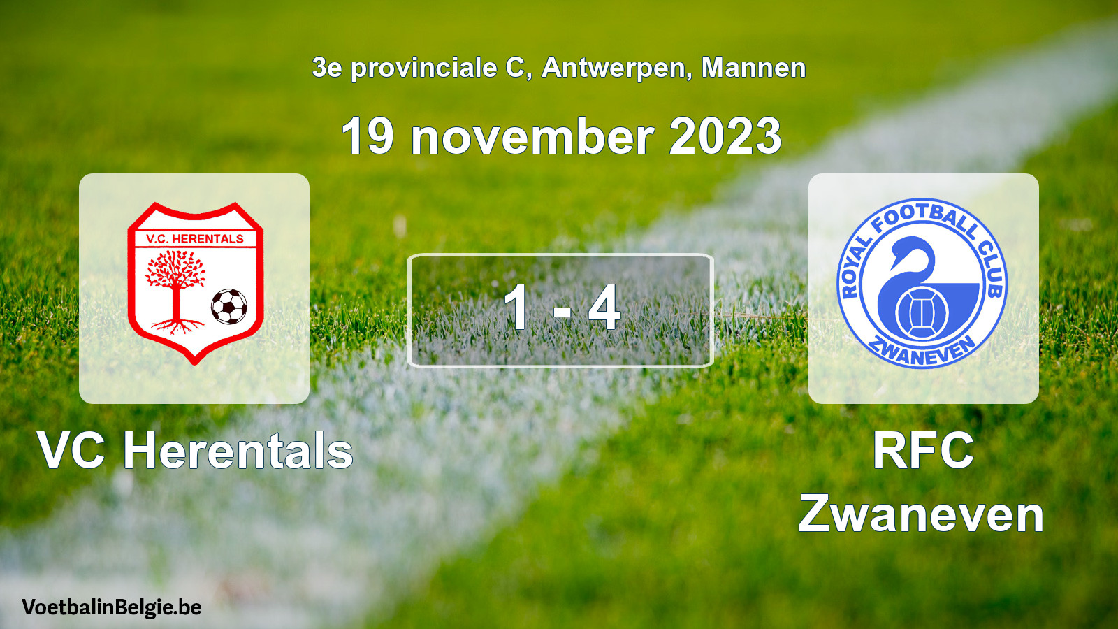 Played match men football: VC Herentals - RFC Zwaneven 1 - 4 (19 November 2023)