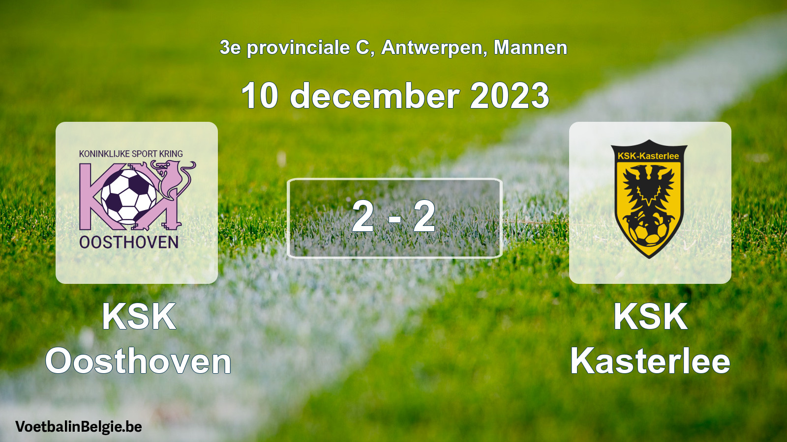 Gespeelde wedstrijd mannenvoetbal: KSK Oosthoven - KSK Kasterlee 2 - 2 (10 december 2023)