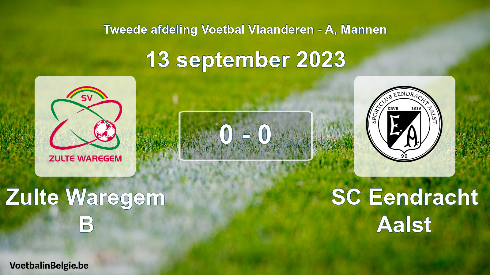 Gespeelde wedstrijd mannenvoetbal: Zulte Waregem B - SC Eendracht Aalst 0 - 0 (13 september 2023)