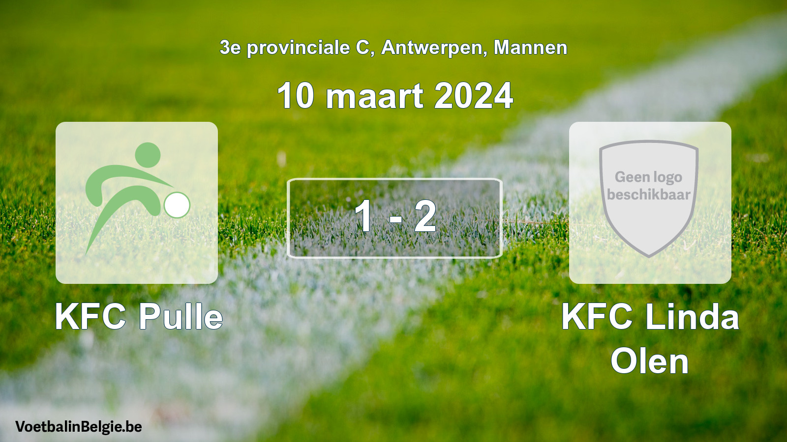 Gespeelde wedstrijd mannenvoetbal: KFC Pulle - KFC Linda Olen 1 - 2 (10 maart 2024)