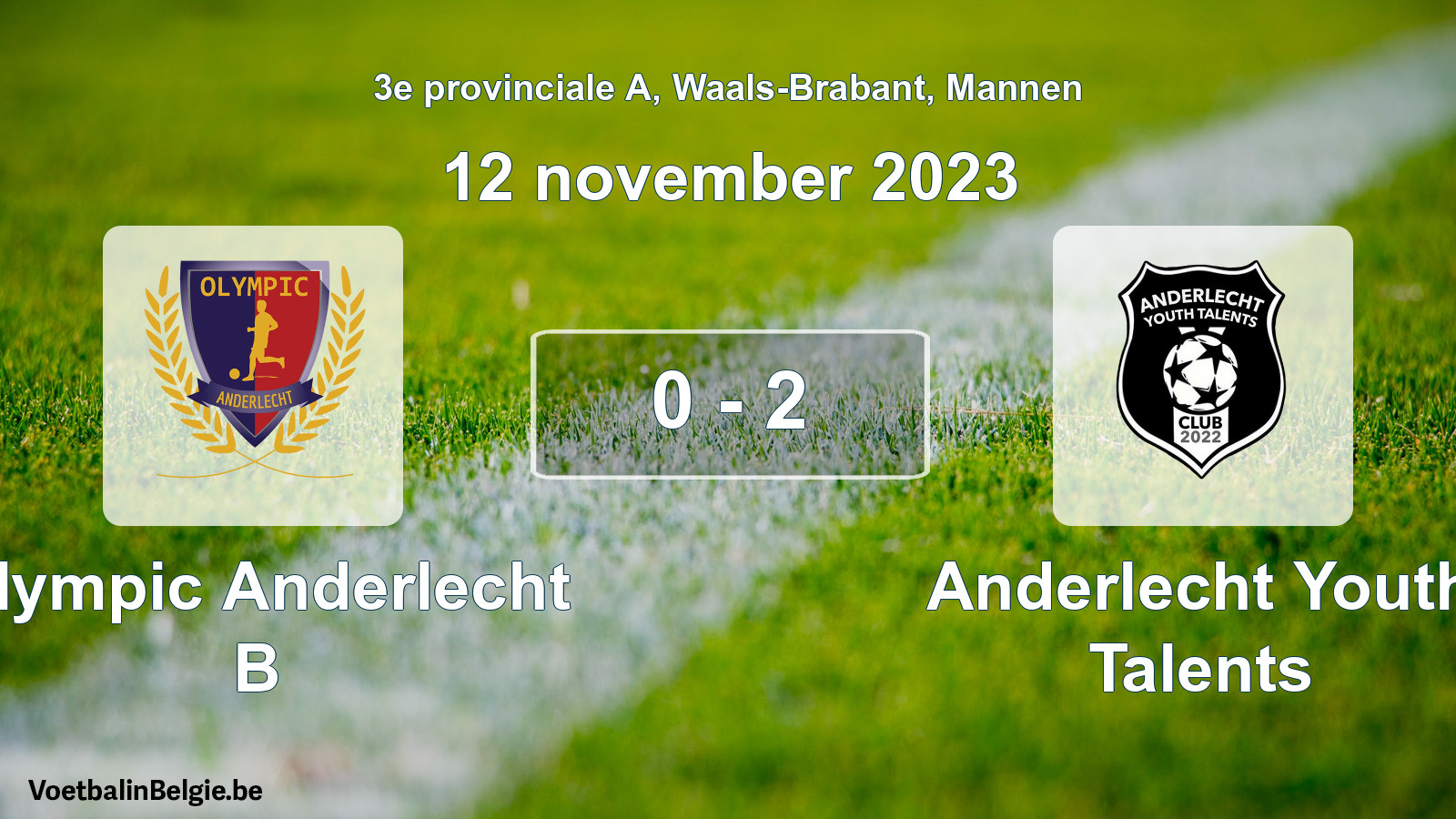 Gespeelde wedstrijd mannenvoetbal: Olympic Anderlecht B - Anderlecht Youth Talents 0 - 2 (12 november 2023)
