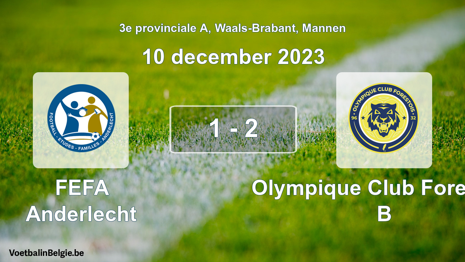 Gespeelde wedstrijd mannenvoetbal: FEFA Anderlecht - Olympique Club Forestois B 1 - 2 (10 december 2023)