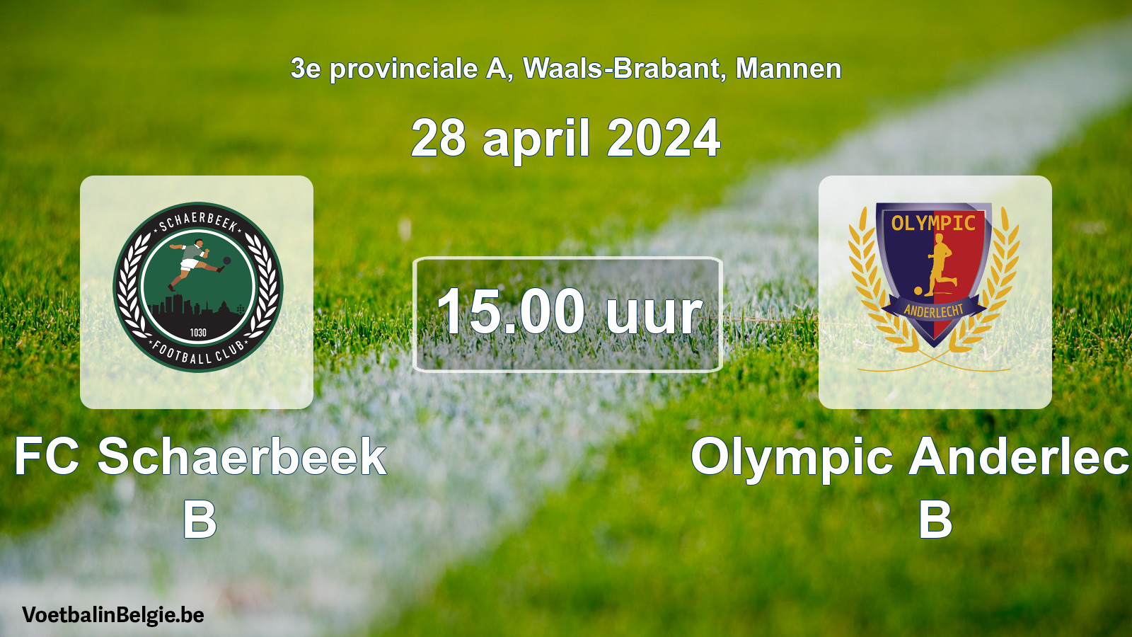 Geplantes Spiel männer-Fußball: FC Schaerbeek B - Olympic Anderlecht B (28 April 2024)