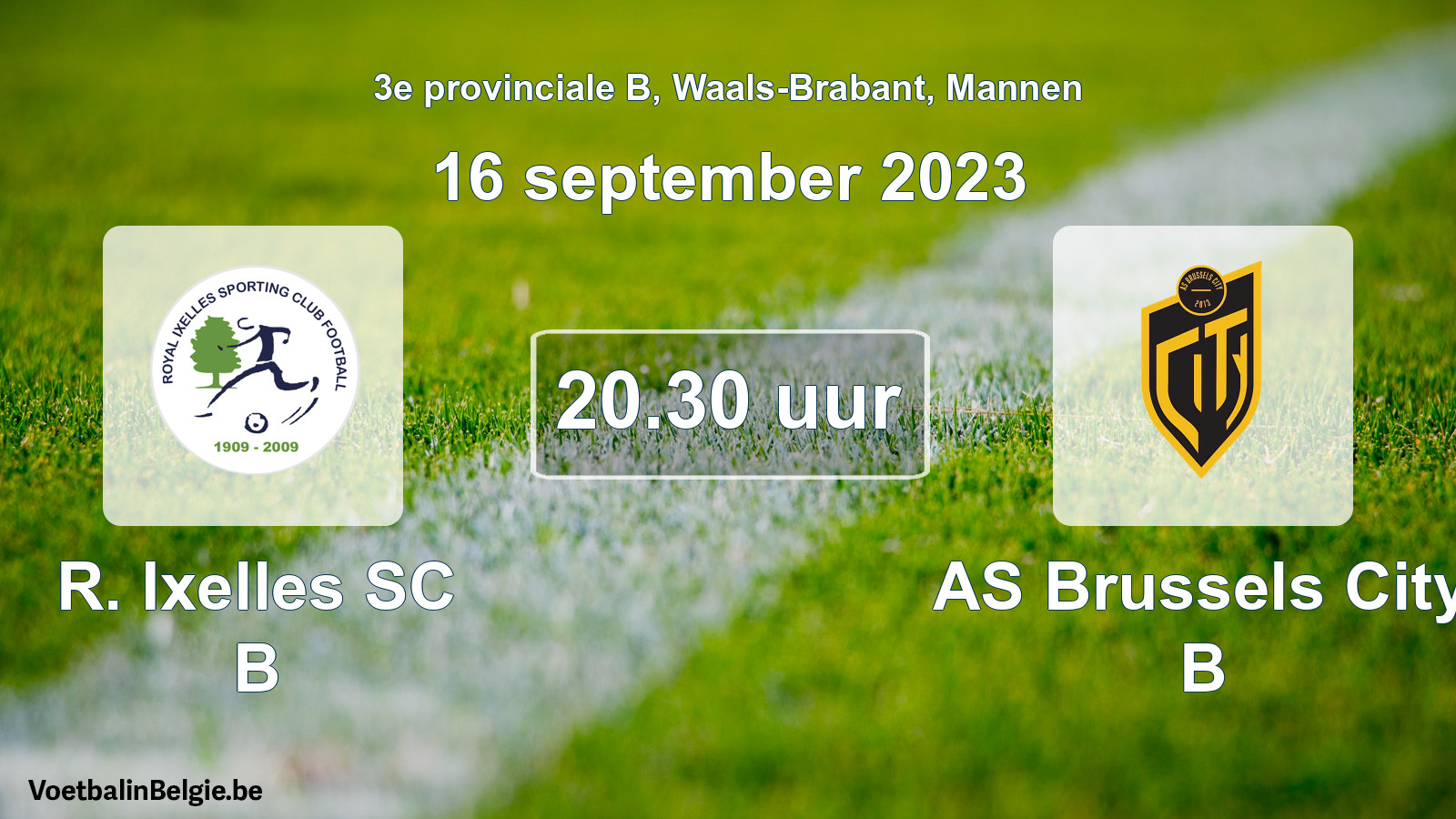 Geplande wedstrijd mannenvoetbal: R. Ixelles SC B - AS Brussels City B (16 september 2023)