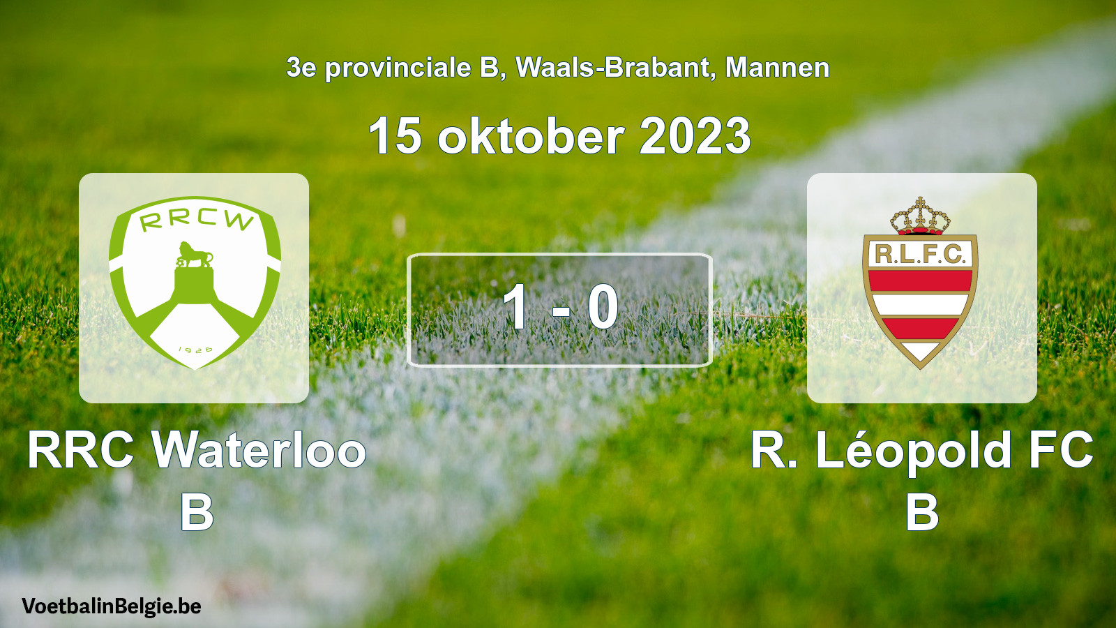 Gespeelde wedstrijd mannenvoetbal: RRC Waterloo B - R. Léopold FC B 1 - 0 (15 oktober 2023)