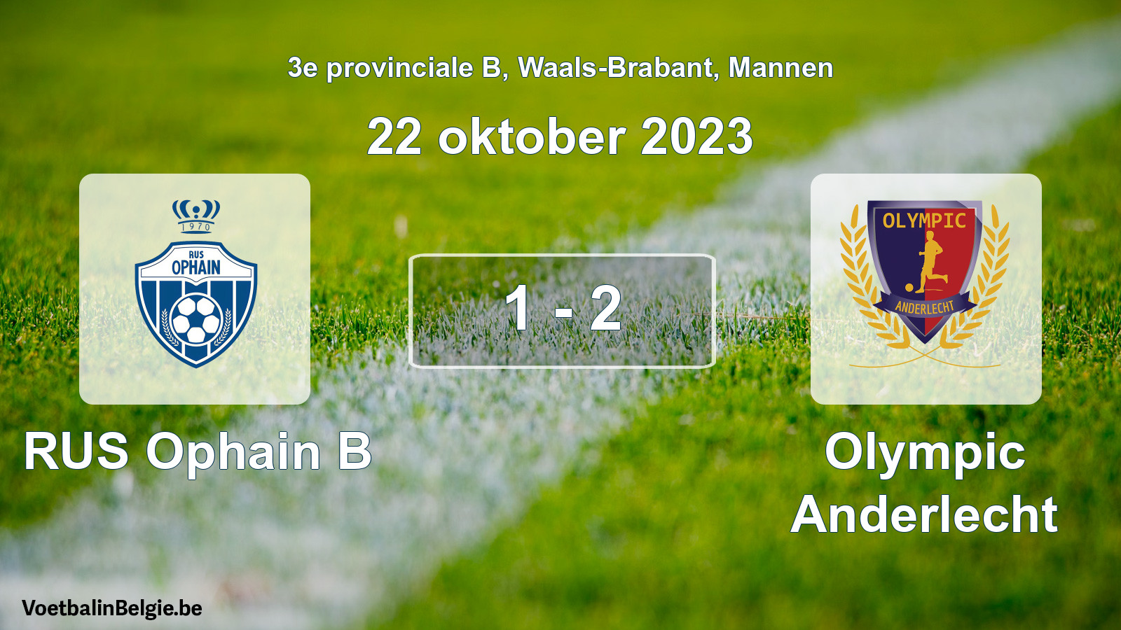 Gespeelde wedstrijd mannenvoetbal: RUS Ophain B - Olympic Anderlecht 1 - 2 (22 oktober 2023)