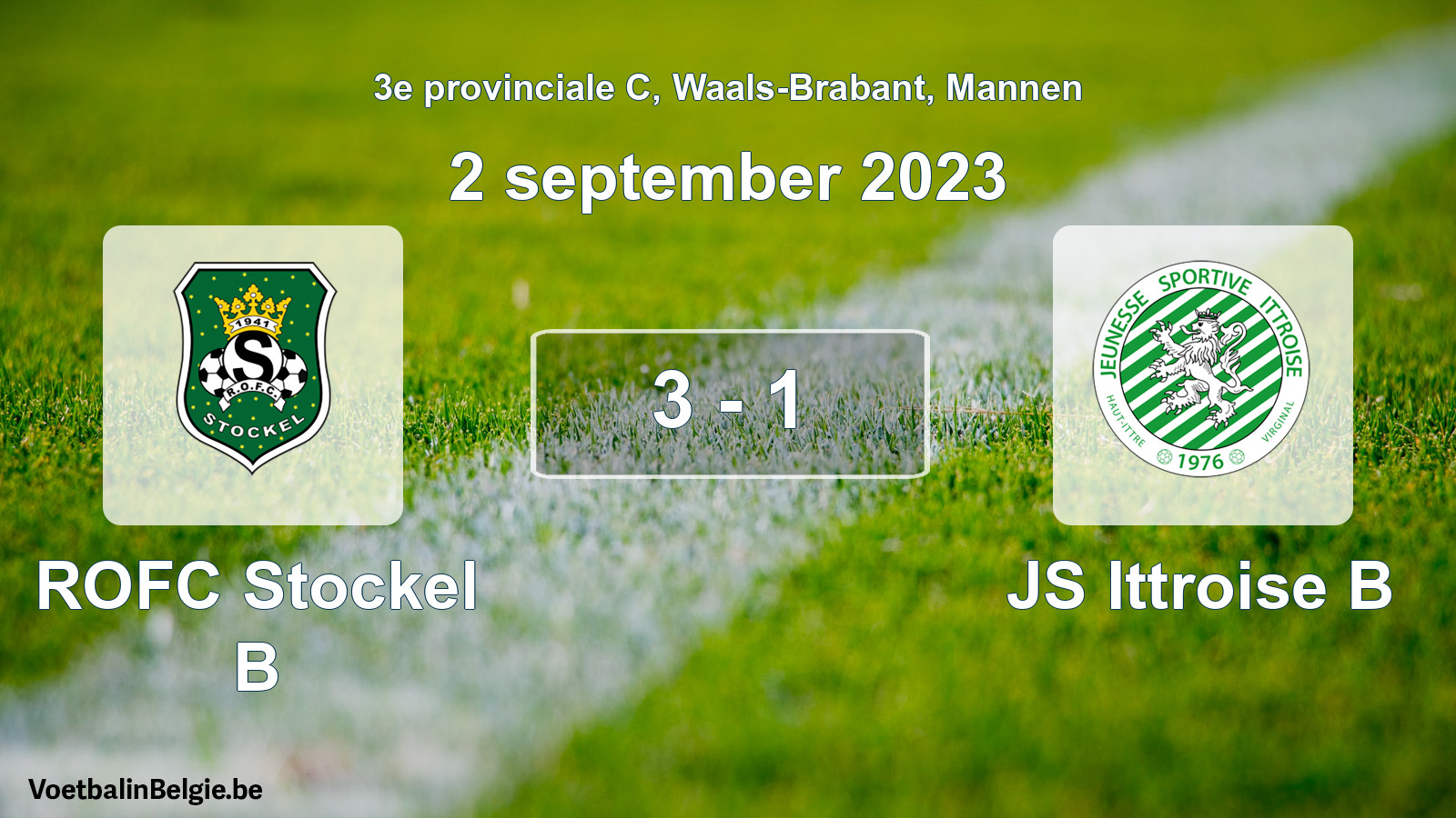 Gespeelde wedstrijd mannenvoetbal: ROFC Stockel B - JS Ittroise B 3 - 1 (2 september 2023)