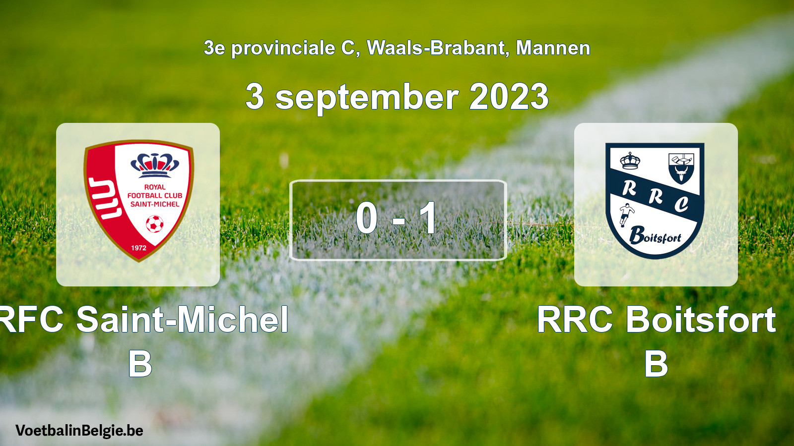 Gespeelde wedstrijd mannenvoetbal: RFC Saint-Michel B - RRC Boitsfort B 0 - 1 (3 september 2023)