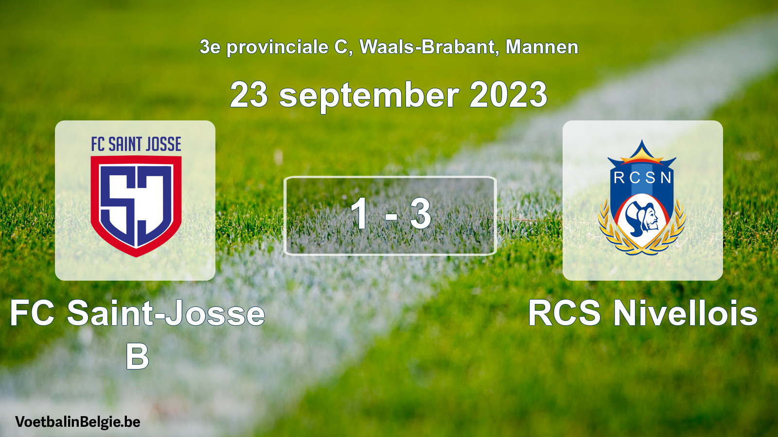 Played match men football: FC Saint-Josse B - RCS Nivellois 1 - 3 (23 September 2023)