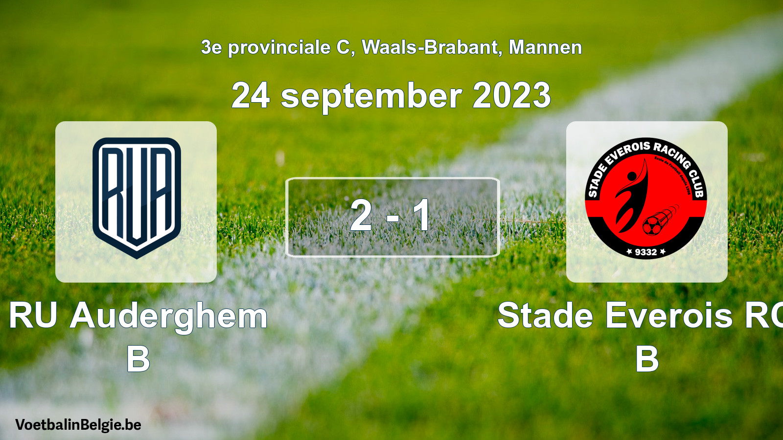 Gespeelde wedstrijd mannenvoetbal: RU Auderghem B - Stade Everois RC B 2 - 1 (24 september 2023)