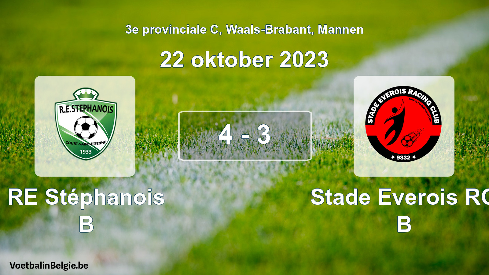 Gespeelde wedstrijd mannenvoetbal: RE Stéphanois B - Stade Everois RC B 4 - 3 (22 oktober 2023)