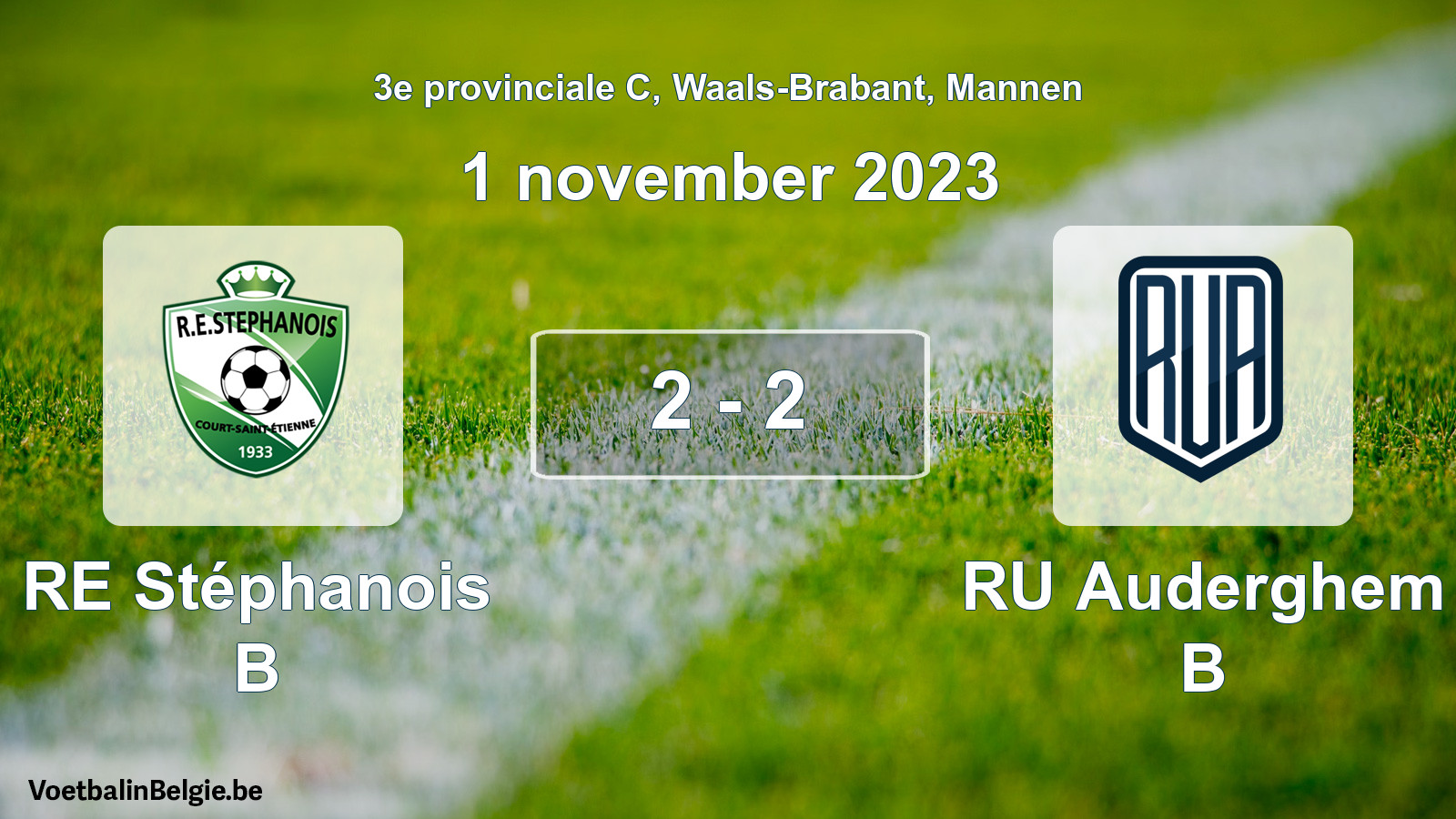 Gespeelde wedstrijd mannenvoetbal: RE Stéphanois B - RU Auderghem B 2 - 2 (1 november 2023)
