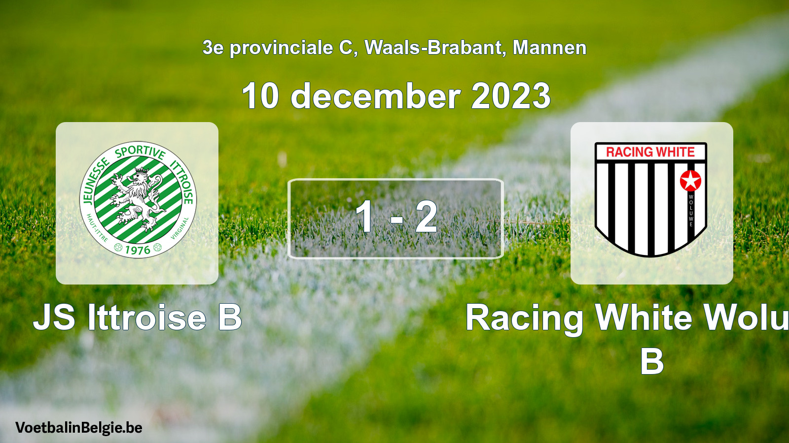 Gespeelde wedstrijd mannenvoetbal: JS Ittroise B - Racing White Woluwe B 1 - 2 (10 december 2023)