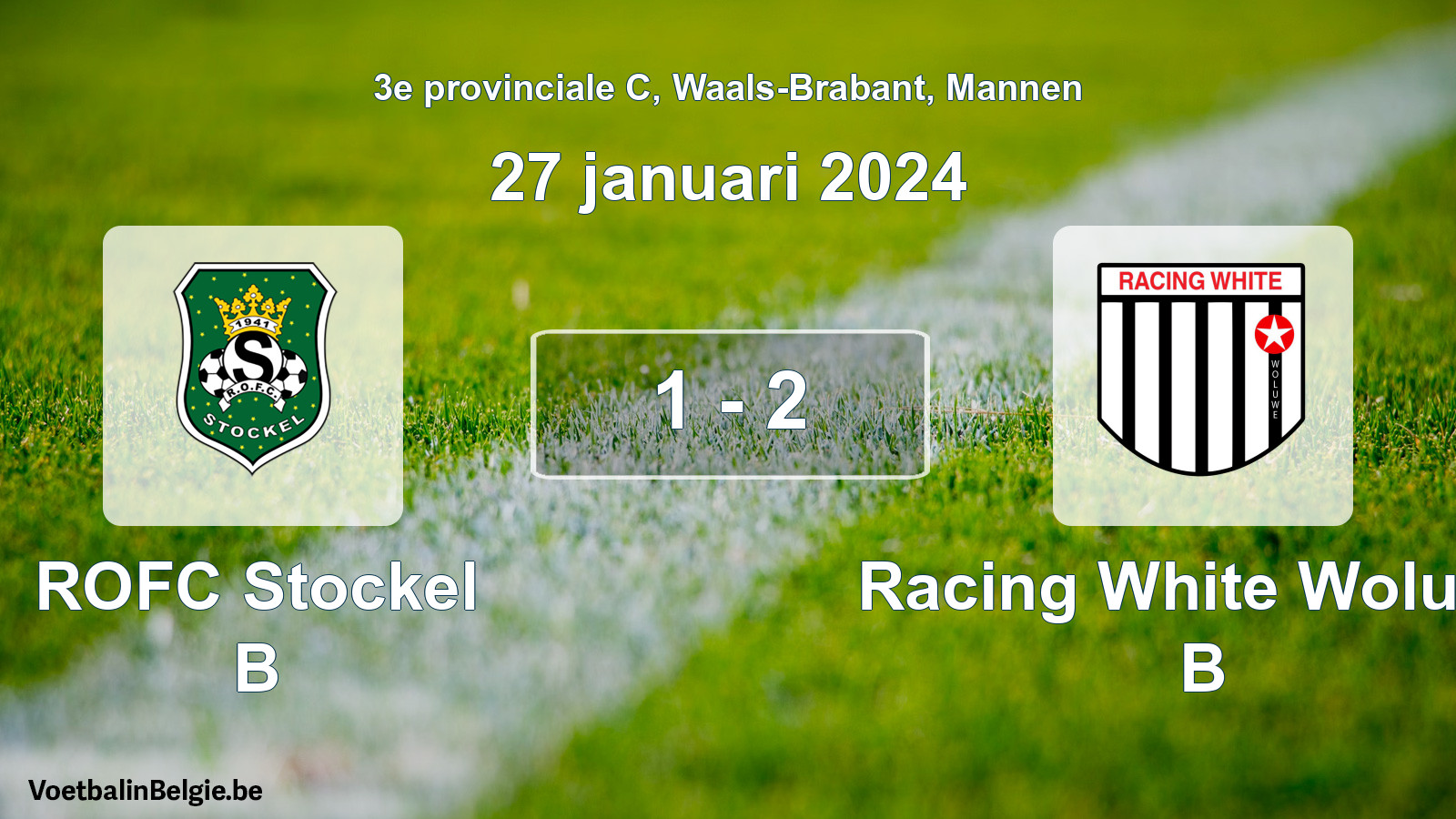 Gespeelde wedstrijd mannenvoetbal: ROFC Stockel B - Racing White Woluwe B 1 - 2 (27 januari 2024)