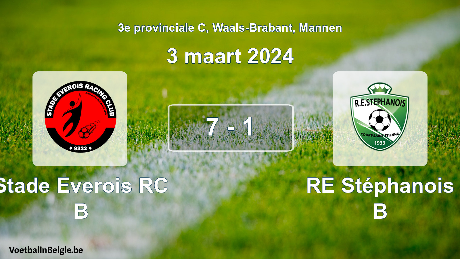Gespeelde wedstrijd mannenvoetbal: Stade Everois RC B - RE Stéphanois B 7 - 1 (3 maart 2024)