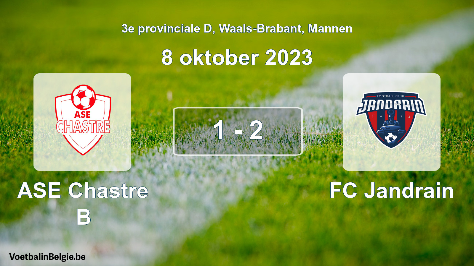 Gespeelde wedstrijd mannenvoetbal: ASE Chastre B - FC Jandrain 1 - 2 (8 oktober 2023)