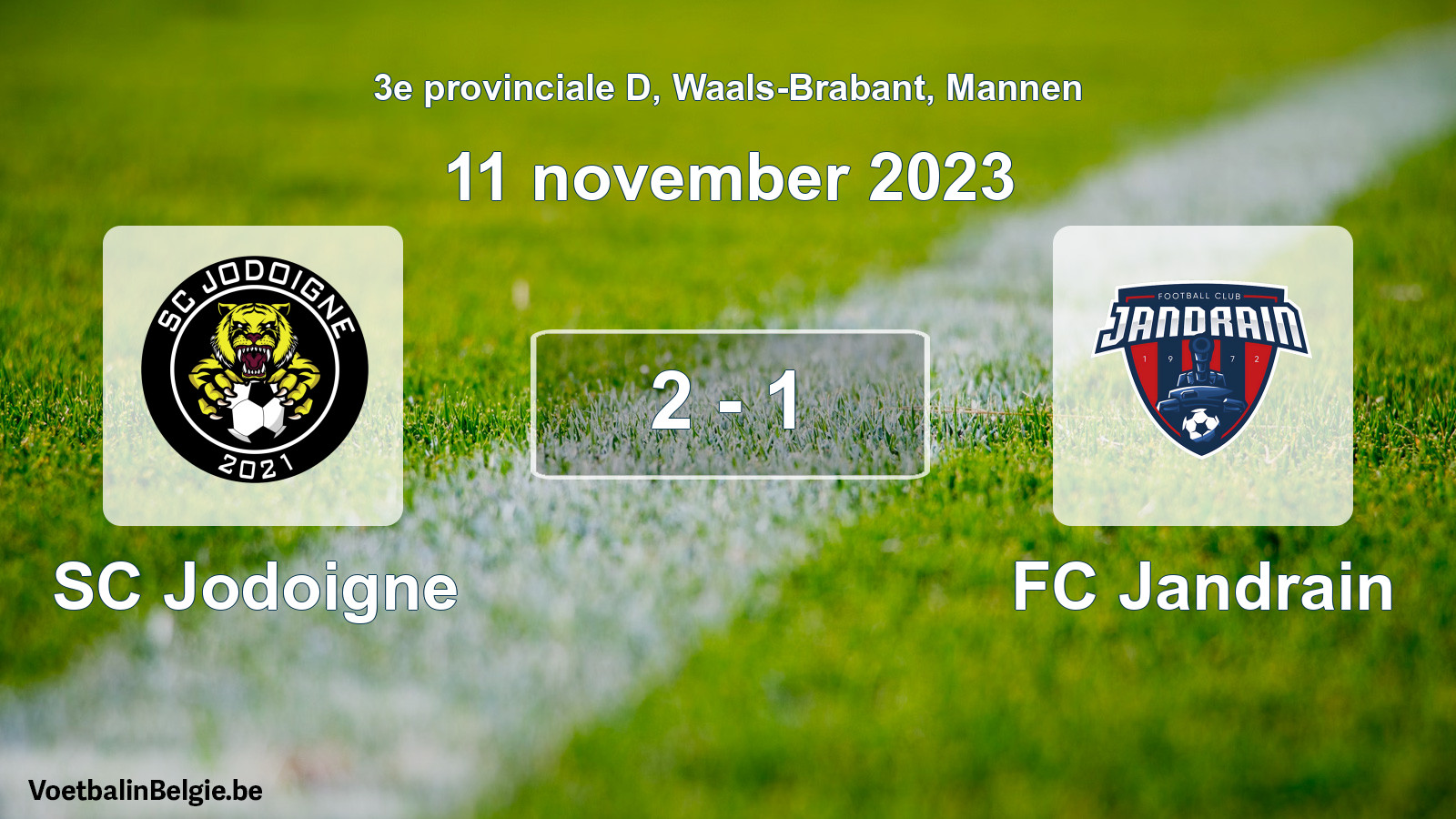 Gespeelde wedstrijd mannenvoetbal: SC Jodoigne - FC Jandrain 2 - 1 (11 november 2023)