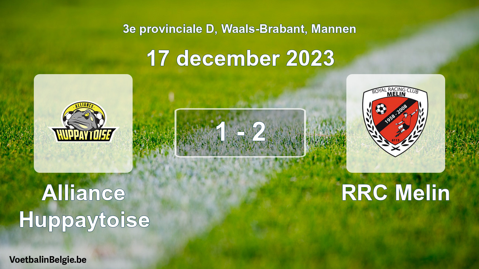 Gespeelde wedstrijd mannenvoetbal: Alliance Huppaytoise - RRC Melin 1 - 2 (17 december 2023)