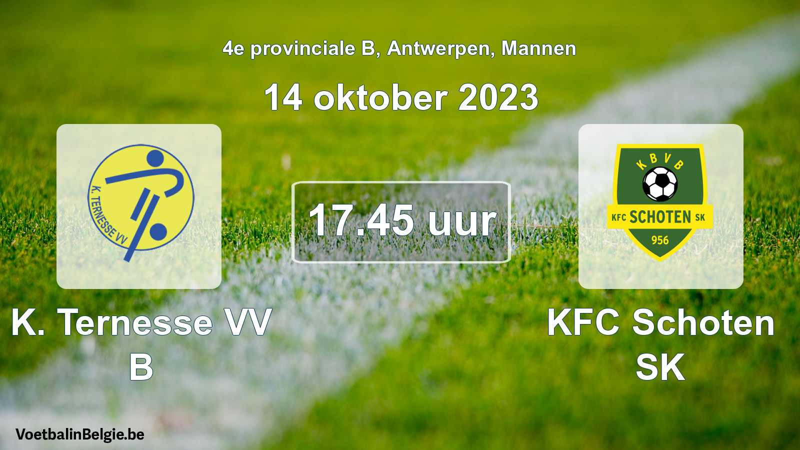 Scheduled match men football: K. Ternesse VV B - KFC Schoten SK (14 October 2023)