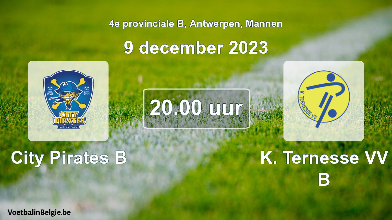 Scheduled match men football: City Pirates B - K. Ternesse VV B (9 December 2023)