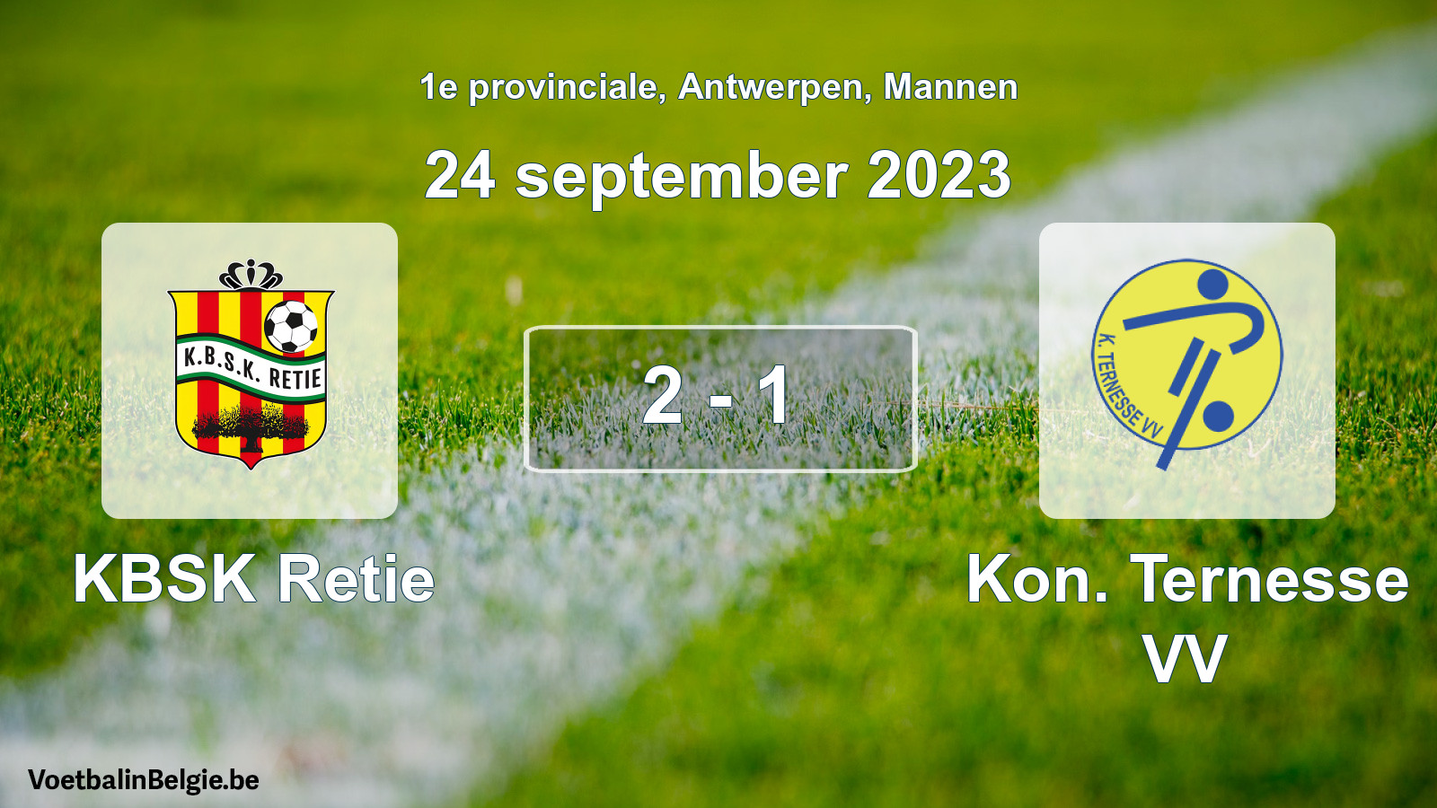 Gespeelde wedstrijd mannenvoetbal: KBSK Retie - Kon. Ternesse VV 2 - 1 (24 september 2023)