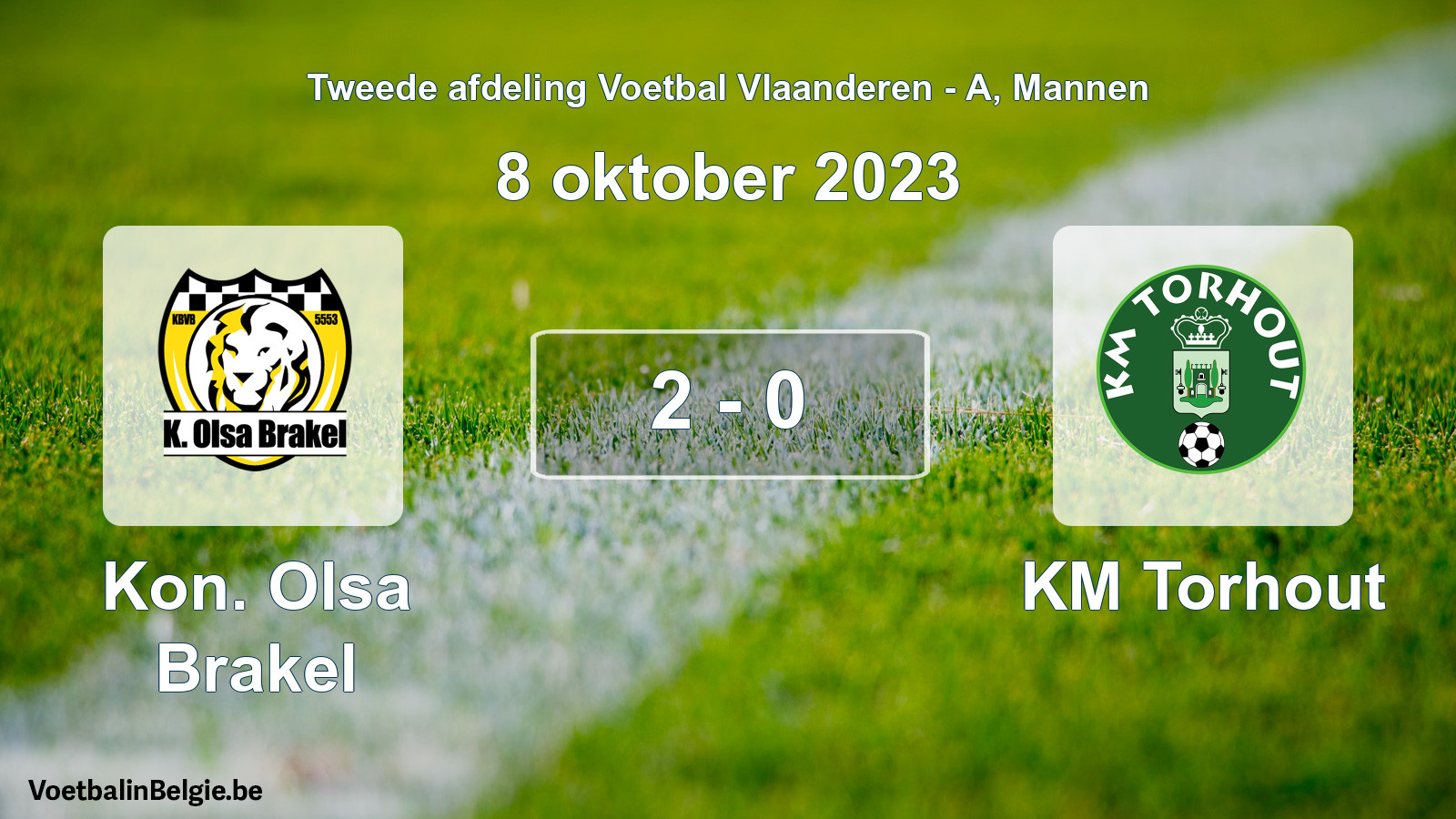 Gespeelde wedstrijd mannenvoetbal: Kon. Olsa Brakel - KM Torhout 2 - 0 (8 oktober 2023)