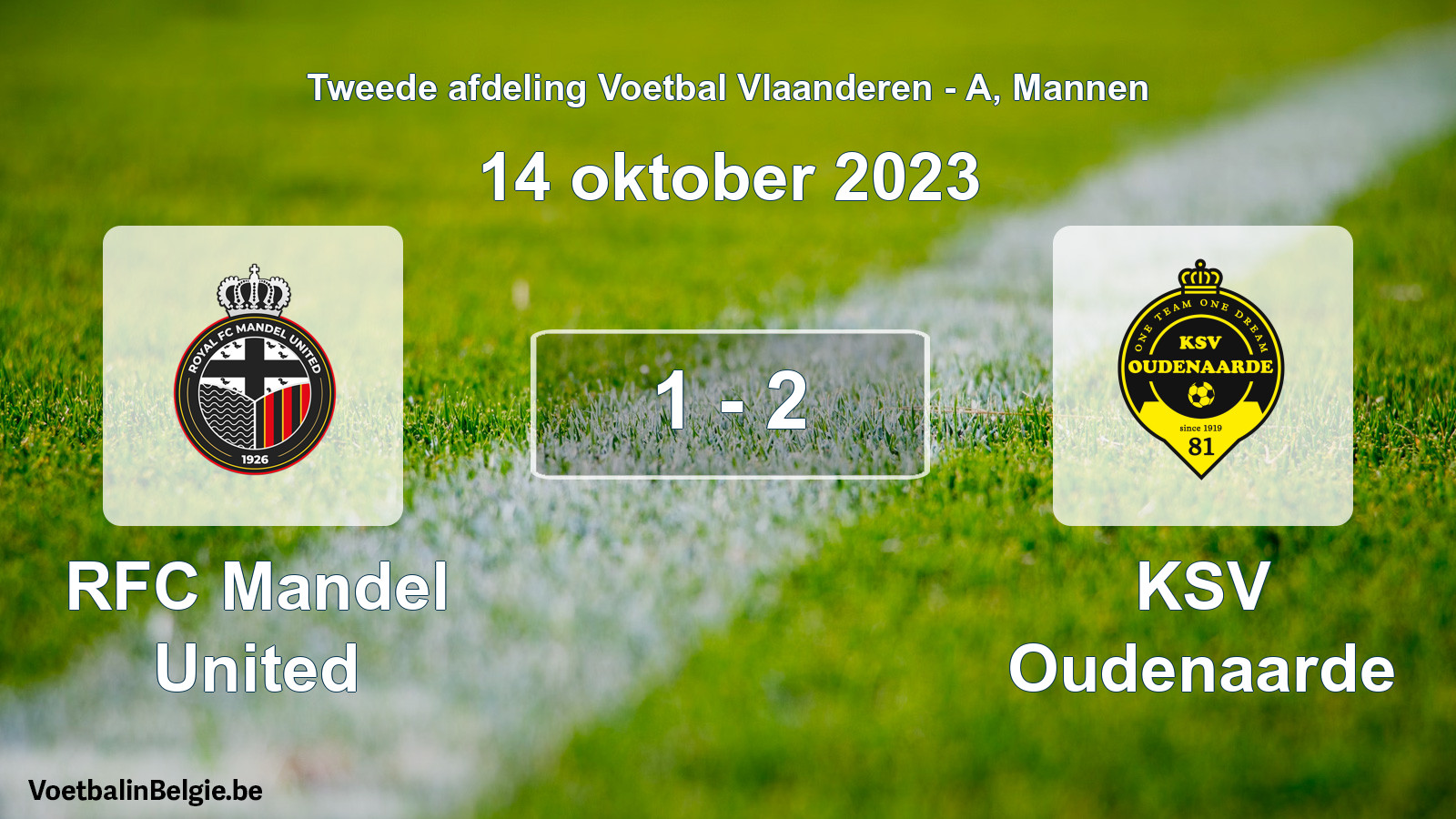 Gespeelde wedstrijd mannenvoetbal: RFC Mandel United - KSV Oudenaarde 1 - 2 (14 oktober 2023)