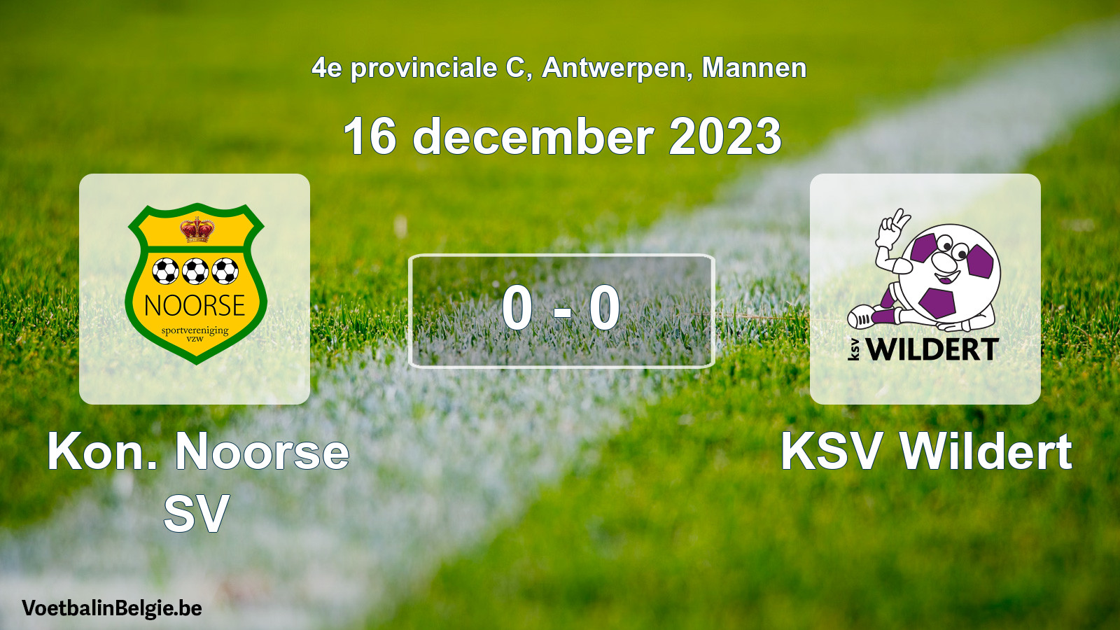 Gespeelde wedstrijd mannenvoetbal: Kon. Noorse SV - KSV Wildert 0 - 0 (16 december 2023)
