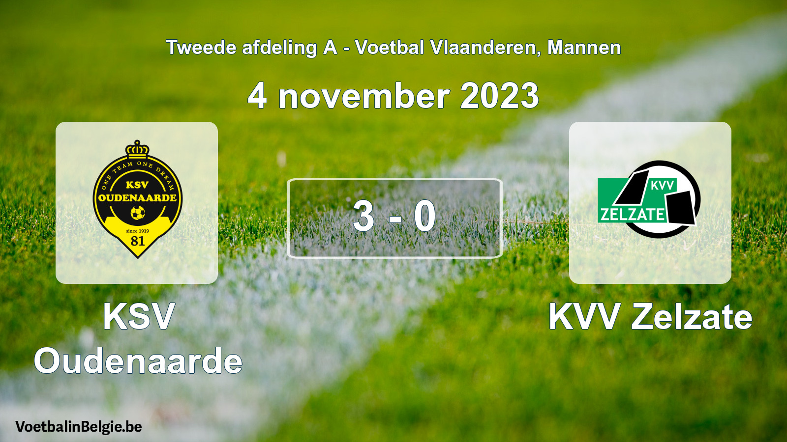 Played match men football: KSV Oudenaarde - KVV Zelzate 3 - 0 (4 November 2023)