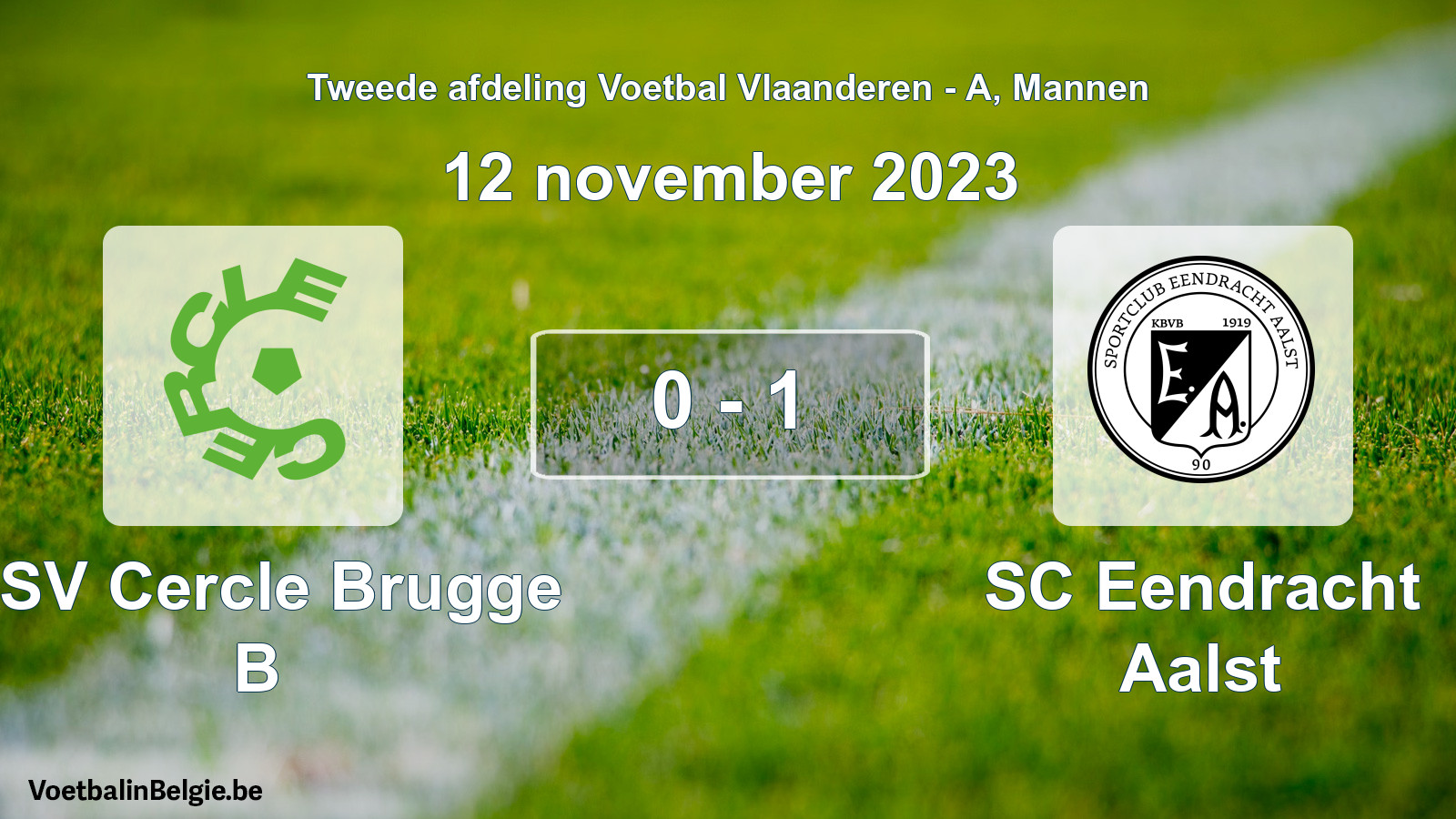 Gespeelde wedstrijd mannenvoetbal: KSV Cercle Brugge B - SC Eendracht Aalst 0 - 1 (12 november 2023)