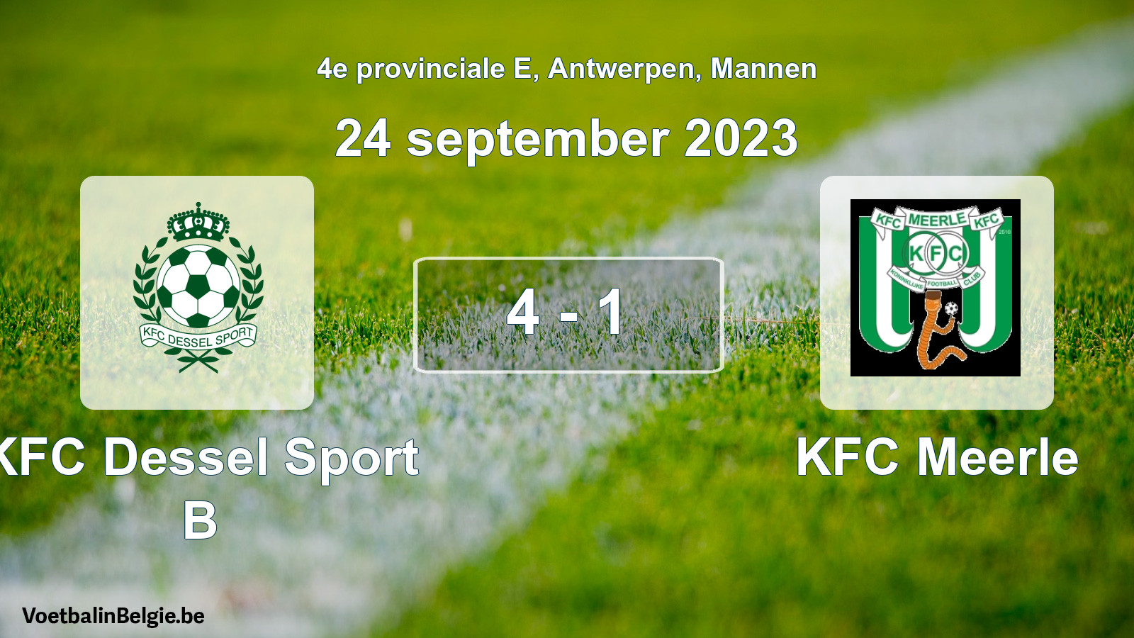 Played match men football: KFC Dessel Sport B - KFC Meerle 4 - 1 (24 September 2023)