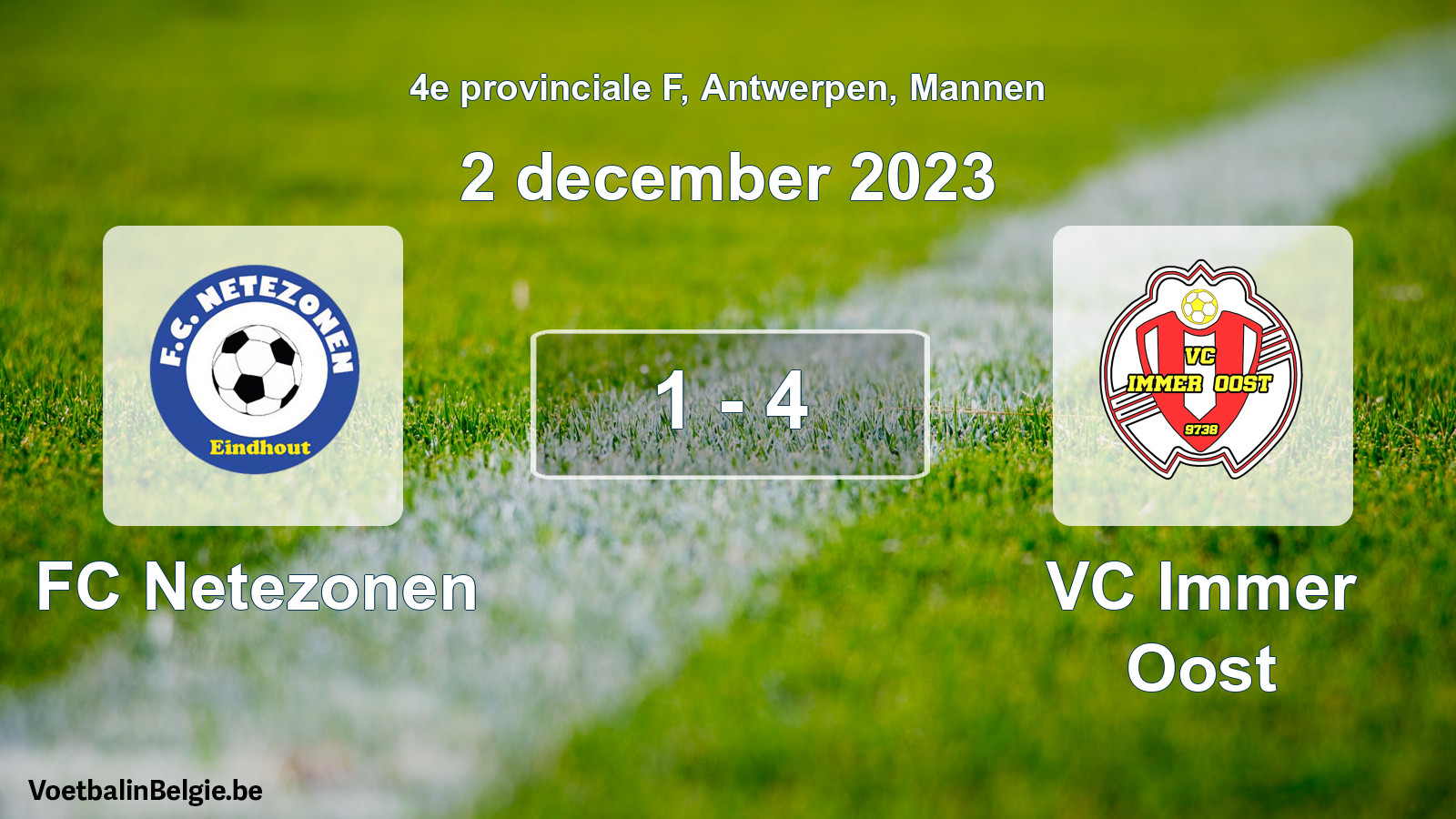 Played match men football: FC Netezonen - VC Immer Oost 1 - 4 (2 December 2023)