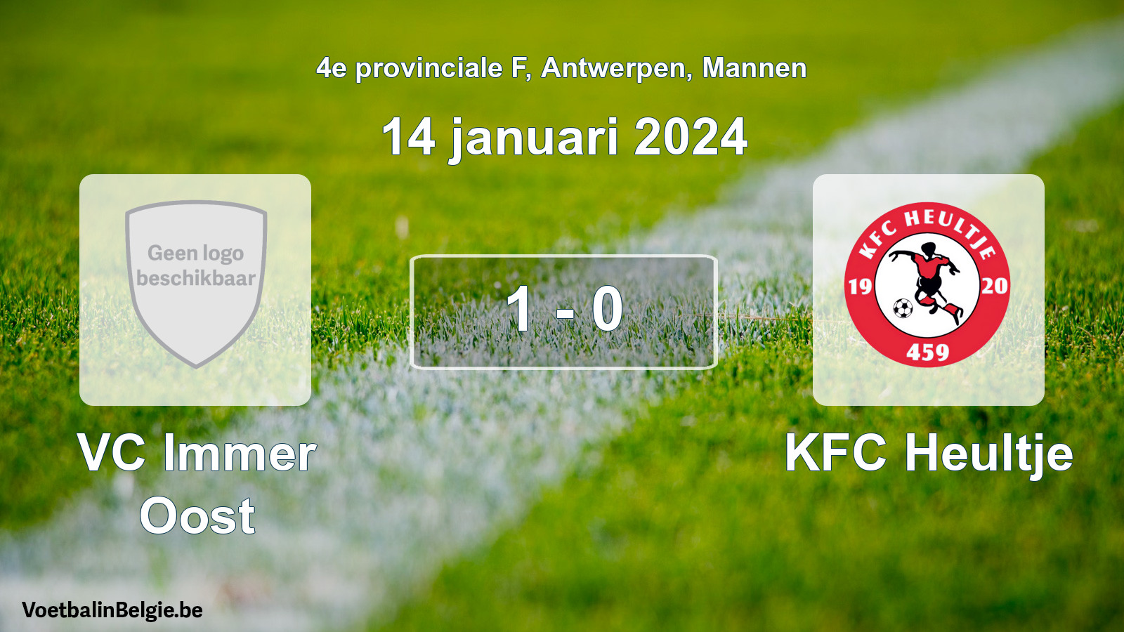 Gespeelde wedstrijd mannenvoetbal: VC Immer Oost - KFC Heultje 1 - 0 (14 januari 2024)