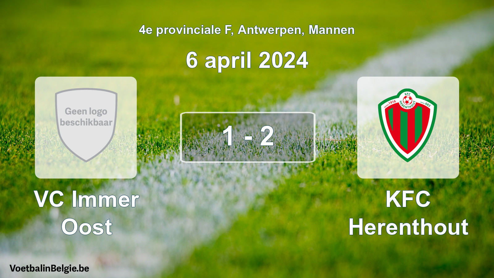 Gespeelde wedstrijd mannenvoetbal: VC Immer Oost - KFC Herenthout 1 - 2 (6 april 2024)
