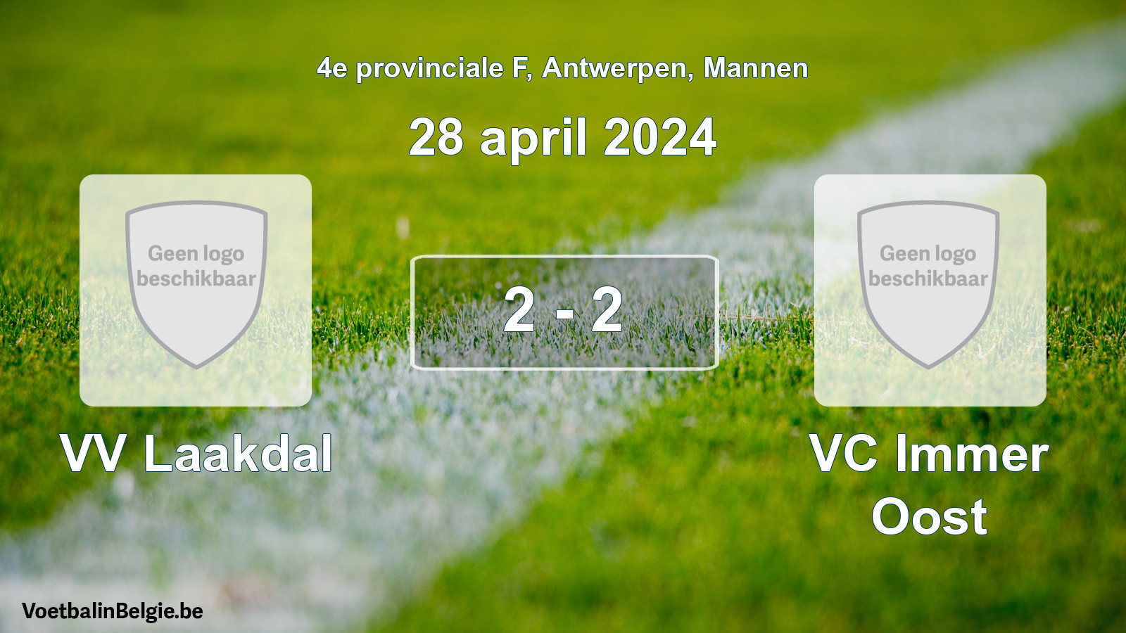 Gespeelde wedstrijd mannenvoetbal: VV Laakdal - VC Immer Oost 2 - 2 (28 april 2024)