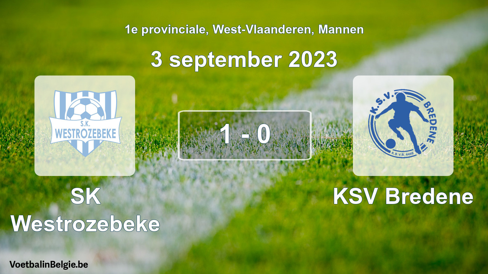 Gespeelde wedstrijd mannenvoetbal: SK Westrozebeke - KSV Bredene 1 - 0 (3 september 2023)