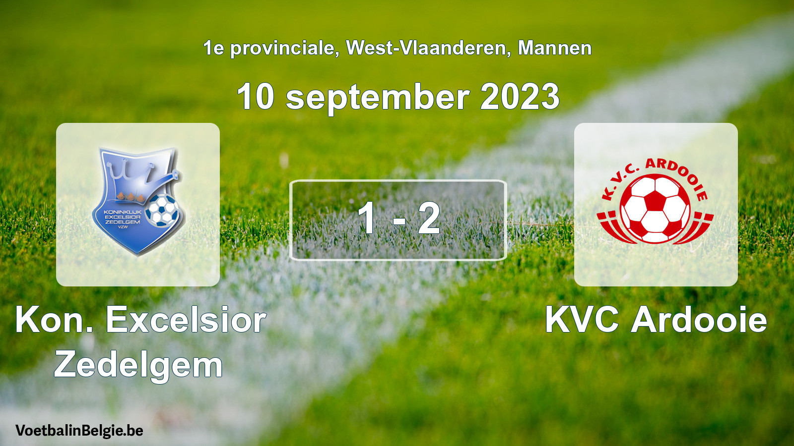 Played match men football: Kon. Excelsior Zedelgem - KVC Ardooie 1 - 2 (10 September 2023)