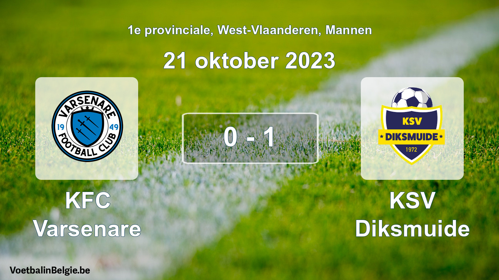 Gespeelde wedstrijd mannenvoetbal: KFC Varsenare - KSV Diksmuide 0 - 1 (21 oktober 2023)